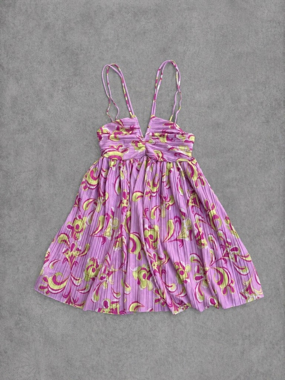 Zara Pleated Psychedelic Mini Dress Size S